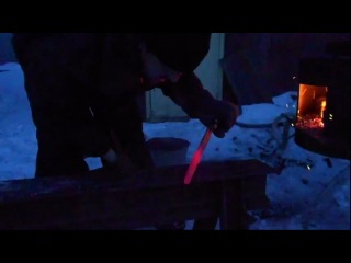 forging a knife from a drill