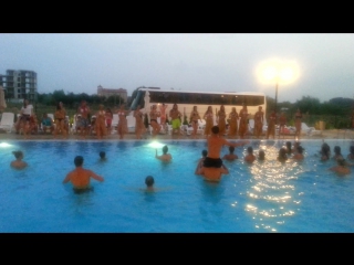 class dancing in the pool